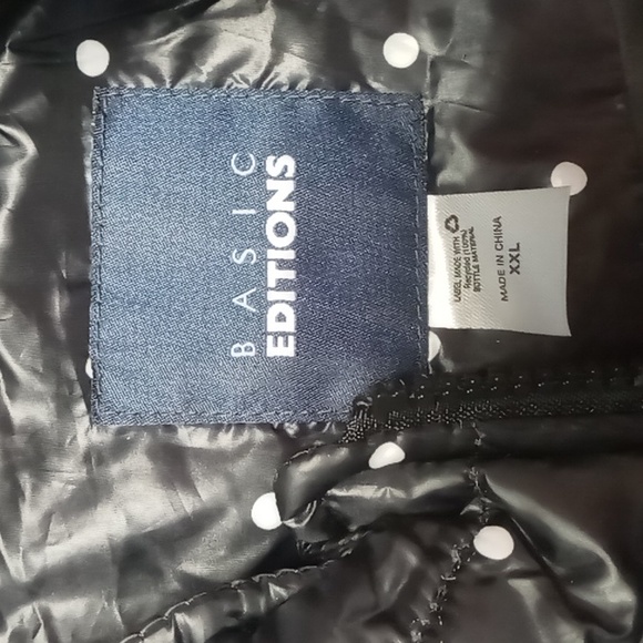 Basic Editions Black w White Dot Puffer Vest XXL - Picture 5 of 5